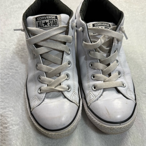 Converse White Canvas Sneakers with Rubber Sole - Picture 1 of 8